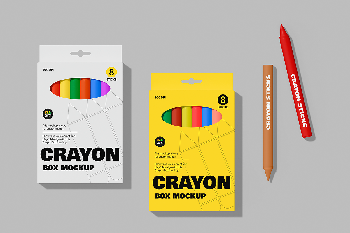 Crayon Box Mockup, a Pens & Pencil Mockup by Permadi Creative (Photo 4 of 4)