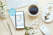 Blue Baby Shower Invitation Template, an Invitation Template by SimoDigitalArt (Thumbnail 5 of 10)