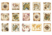 Old Maps Clipart, an Illustration by Designworld (Thumbnail 2 of 6)