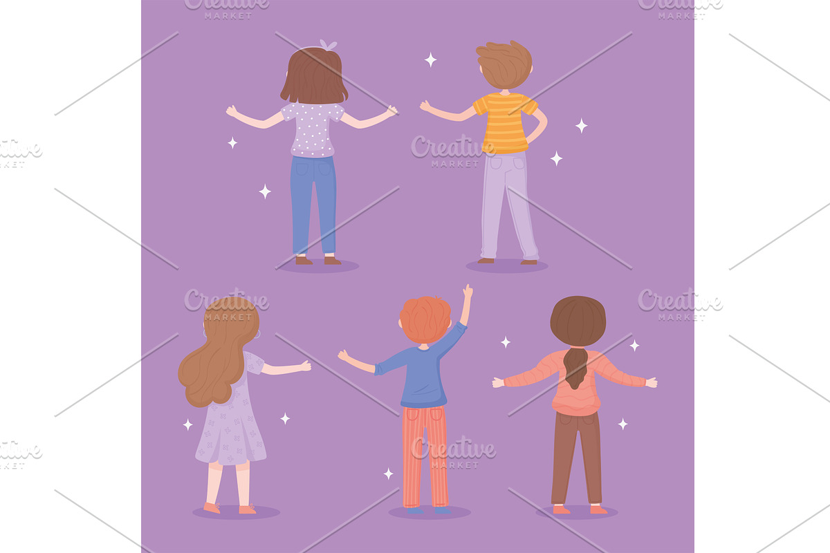 set of youth back view, a Person Illustration by studiogstock