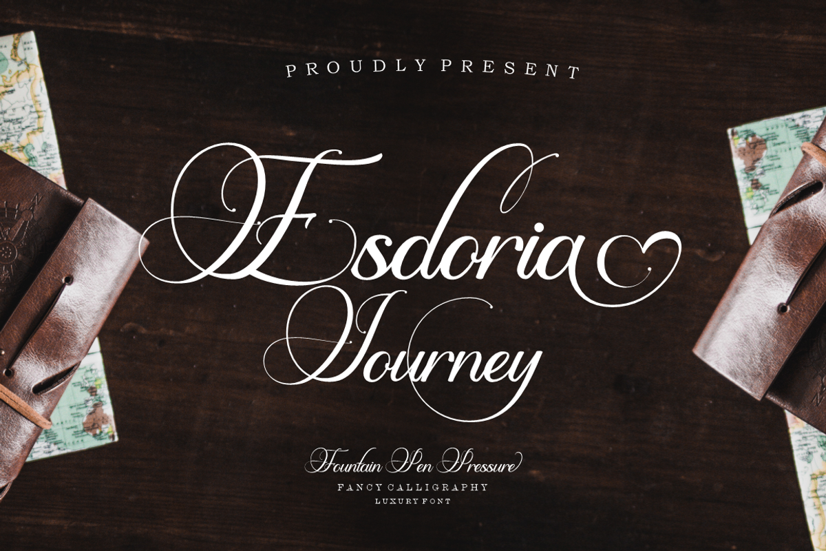 Esdoria Journey, a Script Font by Joko Setiono (Photo 1 of 16)