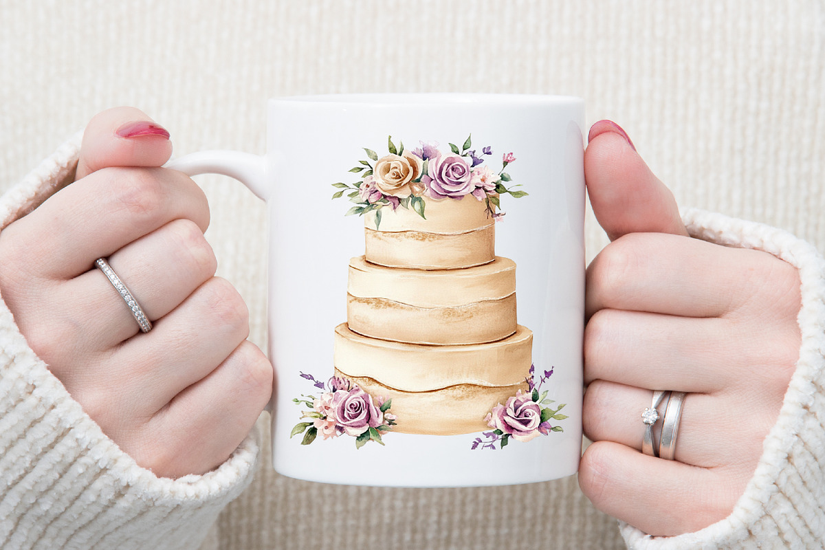 Watercolor Beige Wedding Clipart Set, an Illustration by Sublimation Artist (Photo 5 of 6)