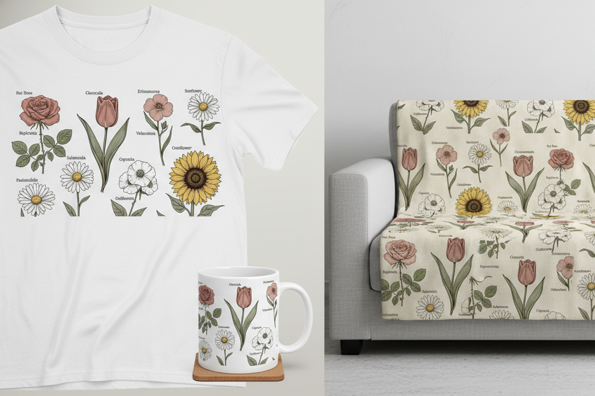 Vintage Botanical Flower, a Person Illustration by Gfx_Store (Photo 3 of 3)