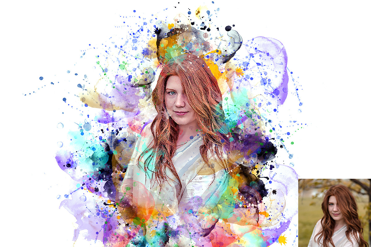 Splash Watercolor Photoshop Action, an Action Add-On by Studio Retouch
