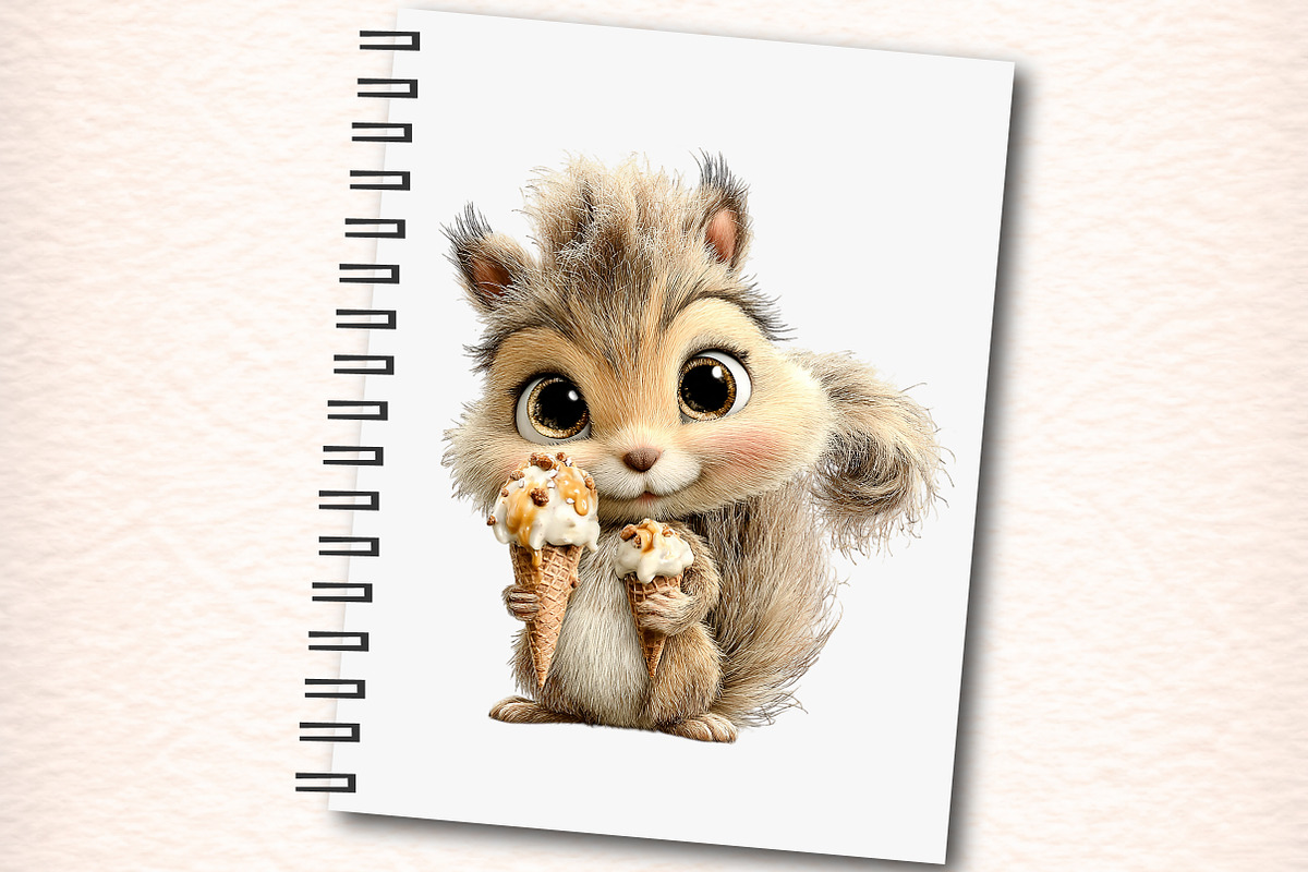 Whimsical Animals Ice Cream Clipart, an Illustration by Digital Artistic99 (Photo 6 of 11)