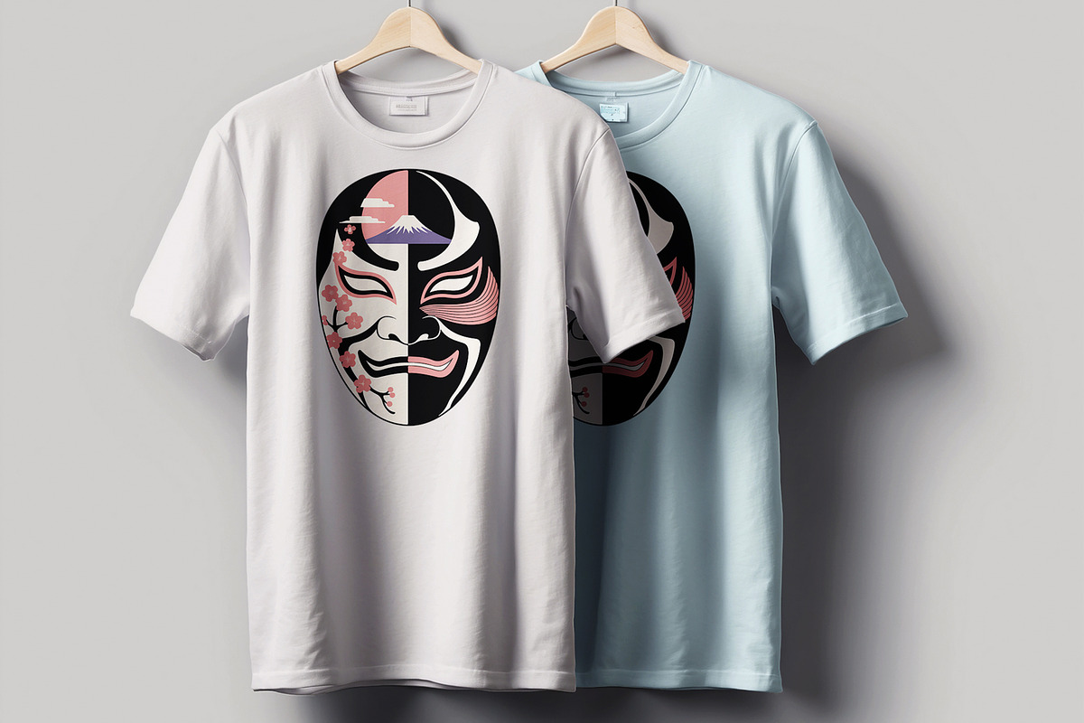 kabuki Mask Japanese Theater Tshirt