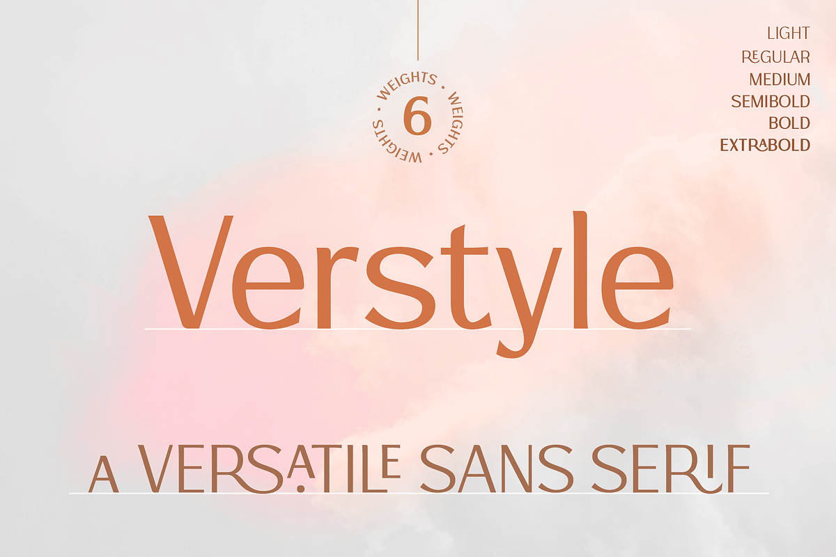 Verstyle | A Versatile Sans Serif, a Sans Serif Font by Ayca Atalay (Photo 1 of 15)