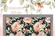 Watercolor peony roses pattern set, a Decorative Illustration by Edith’s World (Thumbnail 11 of 13)