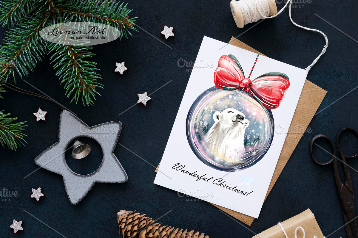 Wonderful Christmas Clipart Set, a Seasonal Illustration by Leonaa art (Photo 4 of 11)