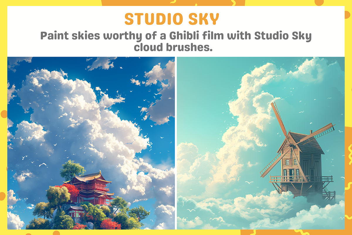 Procreate Ghibli Cloud Brushes, a Brushes & More by nikiartcorner (Photo 9 of 10)