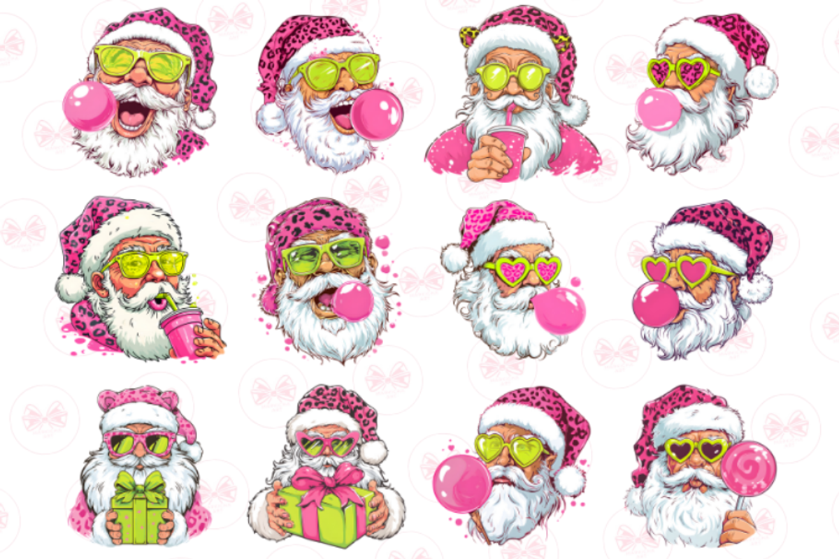 Funny Retro Santa Clipart, a Graphic by Markicha Art (Photo 2 of 5)