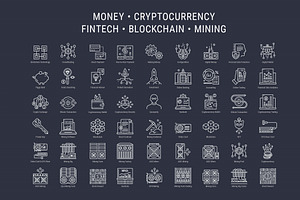 Cryptocurrency Mining Industry Icons