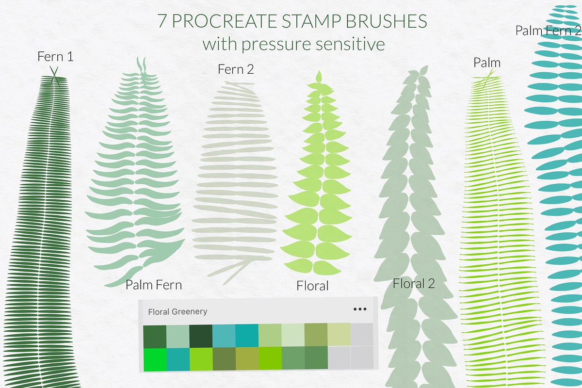 Fern palm exotic floral brushes, a Brush Add-On by Let's Art (Photo 2 of 4)