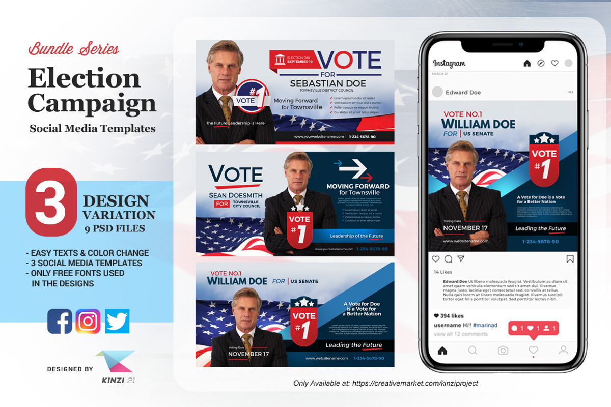 Election Campaign Social Media, a Social Media Template by kinzi21 (Photo 1 of 4)