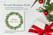 8 Wreath Christmas Cards Canva, a Card Template by 3Motional (Thumbnail 5 of 11)