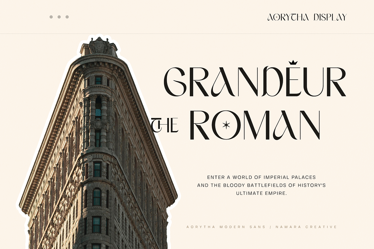 Aorytha - Modern Display Typeface, a Serif Font by Namara Creative Studio (Photo 7 of 15)