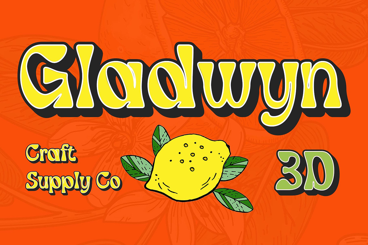 Gladwyn 3D, a Sans Serif Font by Craft Supply Co. (Photo 1 of 8)
