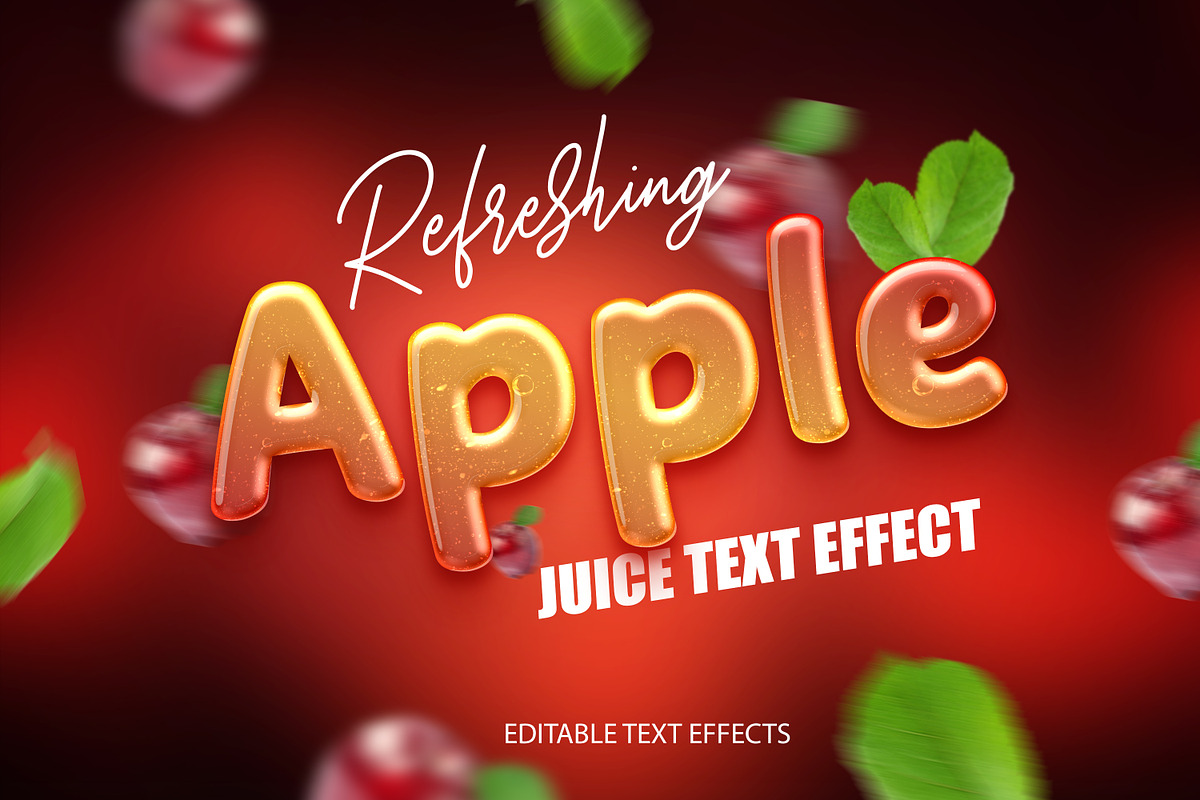 Editable Juice Text Effect Pack of 6, a Layer Style Add-On by Creative Designs (Photo 4 of 6)