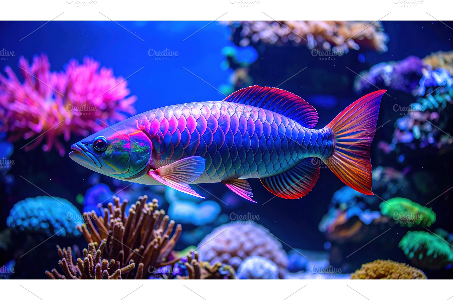 Vibrant tropical fish swimming in a, an Animal Photo by Igor Tichonow