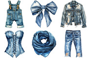 Vintage Denim Sublimation Clipart, an Illustration by cherrydesign (Thumbnail 2 of 3)