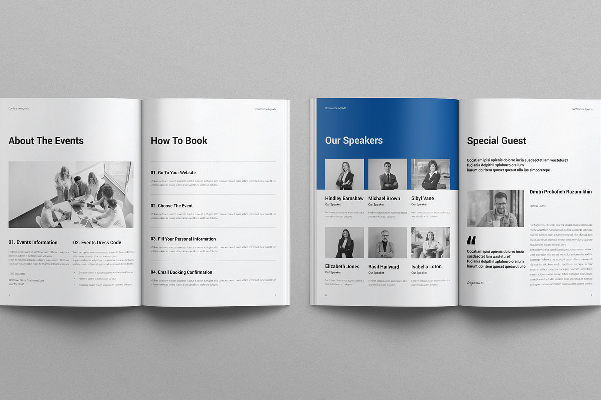 Conference Agenda Template, a Brochure Template by E-Type (Photo 3 of 7)
