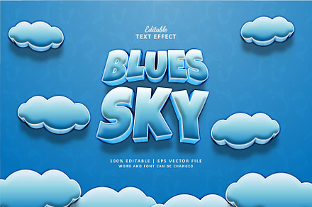 Text Effect Blues Sky, a Layer Style Add-On by Navy Graphic