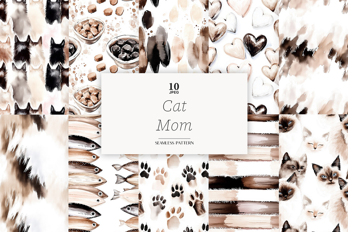 Cat Seamless Pattern Collection, a Pattern Graphic by GlamArtZhanna (Photo 1 of 4)