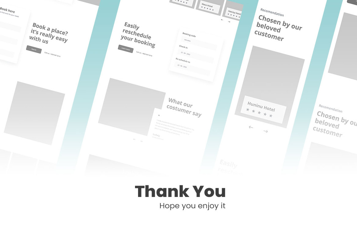 Hotel Booking Wireframe Website