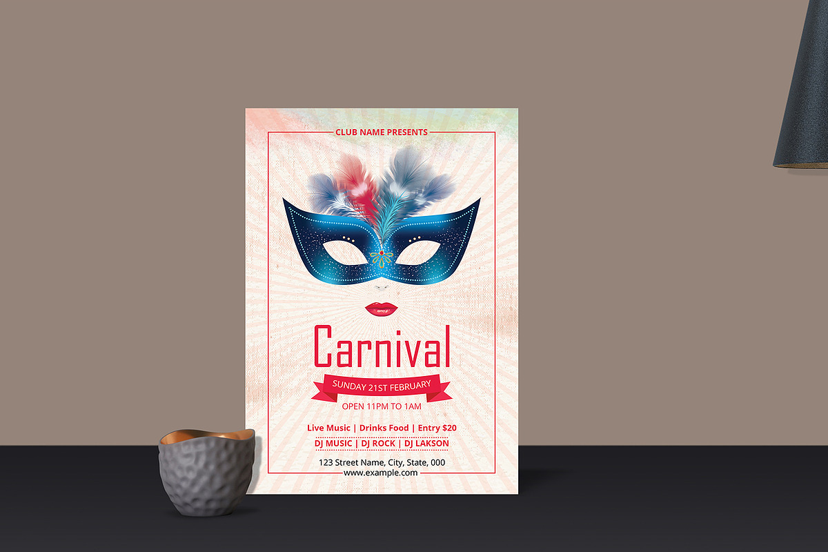 Carnival Party Invitation Flyer, an Invitation Template by retrographix (Photo 2 of 2)