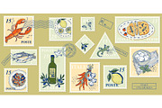 Italian food postage stamp, an Object Illustration by Zimages (Thumbnail 1 of 3)