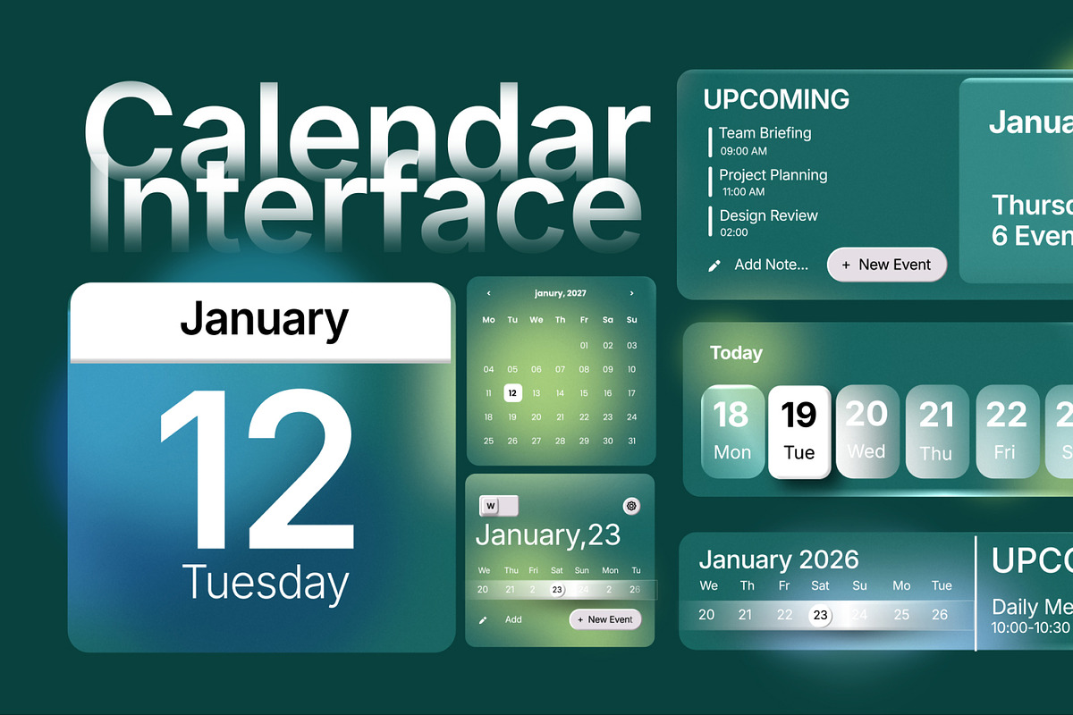 Modern Calendar Interface, a Social Media Template by Loin Studio (Photo 1 of 3)