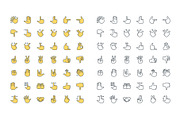 Hand Gestures Icons, an Outline Icon by Kalash (Thumbnail 2 of 3)