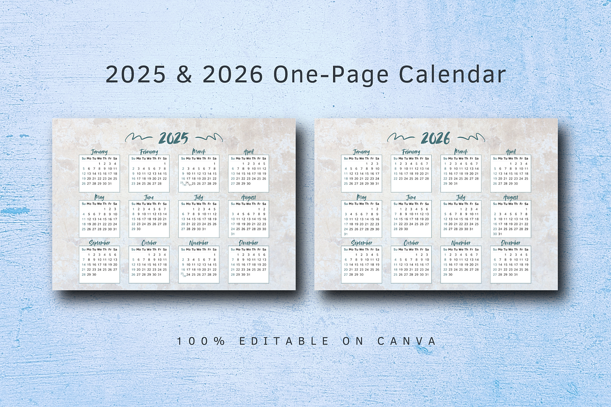 2025 CALENDAR CANVA TEMPLATE, a Stationery Template by The Little Lily Studio (Photo 2 of 5)
