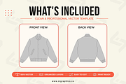 Varsity Jacket Vector Template, a Shirt Mockup by S.i. Graphics (Thumbnail 2 of 3)