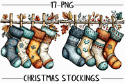 Christmas Stockings Clipart, an Illustration by Libby Wishes (Thumbnail 1 of 7)