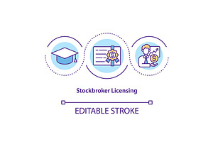 Stockbroker Licensing Concept Icon