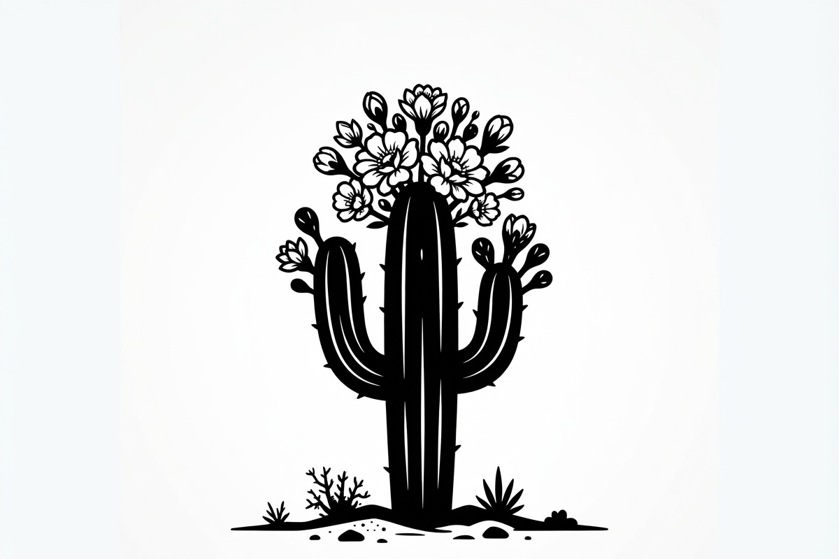 60 Desert Cactus Floral Silhouette, a Seasonal Illustration by Amazin_art (Photo 29 of 35)