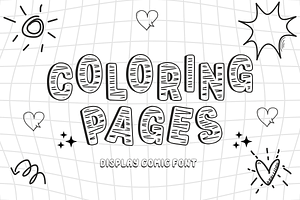 Coloring Pages - Playful Scribble, a Font by KiddoGlyphs Studio