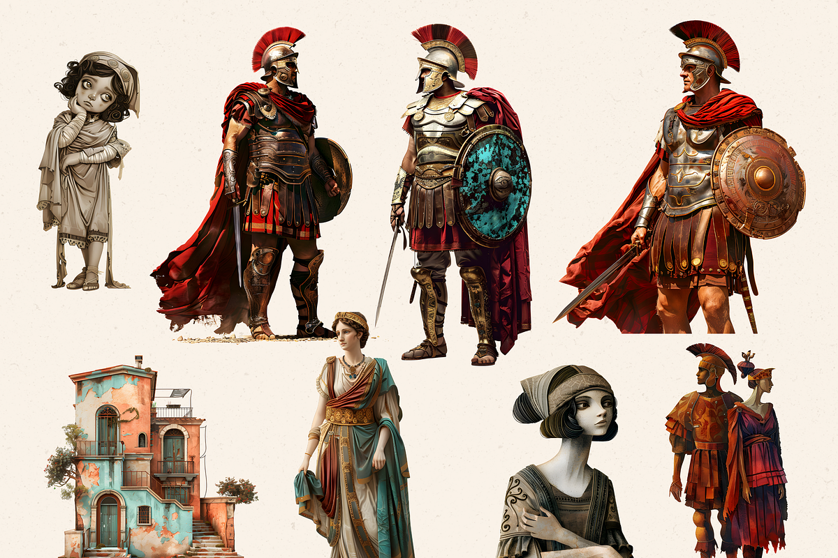SURREAL ROMAN EMPIRE CLIPART PACK, a Person Illustration by Daring Digies (Photo 4 of 10)