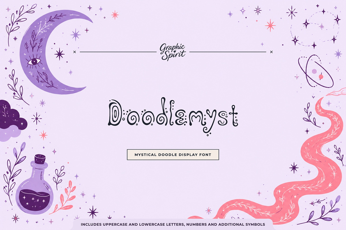 Doodlemyst Mystical Doodle Font, a Handwritten Font by Graphic Spirit (Photo 1 of 8)