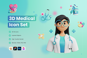 3D Medical Icons