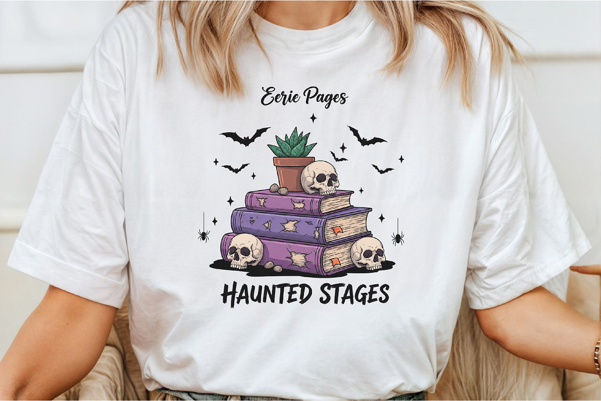 Bookish Halloween Funny Skull PNG, an Illustration by DreamCafeArt (Photo 4 of 7)