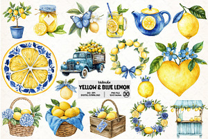 Yellow & Blue Lemon Sublimation, an Illustration by Pixels.Craft
