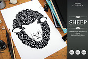 Ornamental Sheep, an Animal Illustration by Color and Decor (Thumbnail 1 of 3)