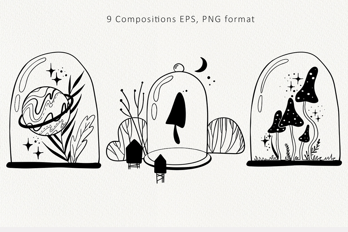 Mushrooms mystical collection, an Object Illustration by annasokol_ (Photo 4 of 12)