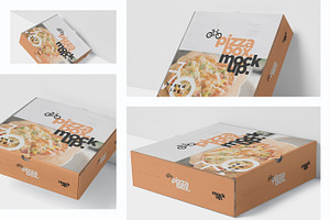 Pizza Box Mockup - Double Pack