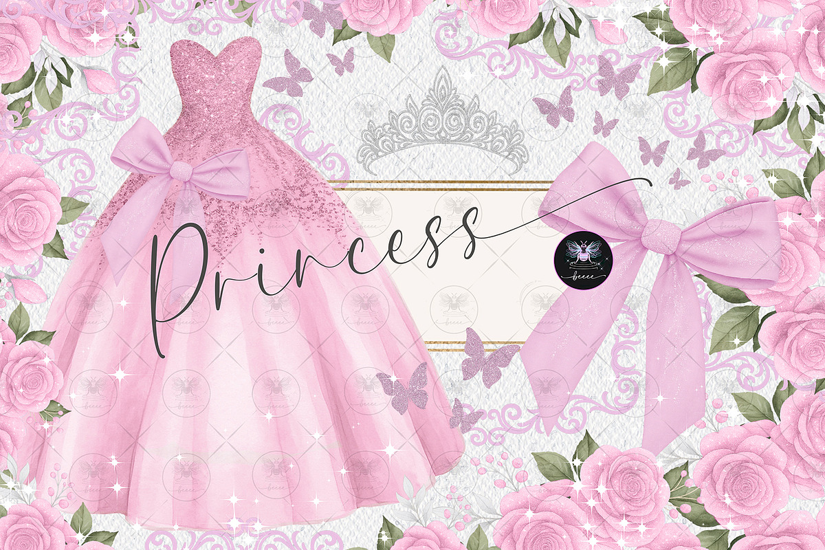 Princess Quinceañera Pink Clipart, an Illustration by BigCakeBee (Photo 1 of 5)