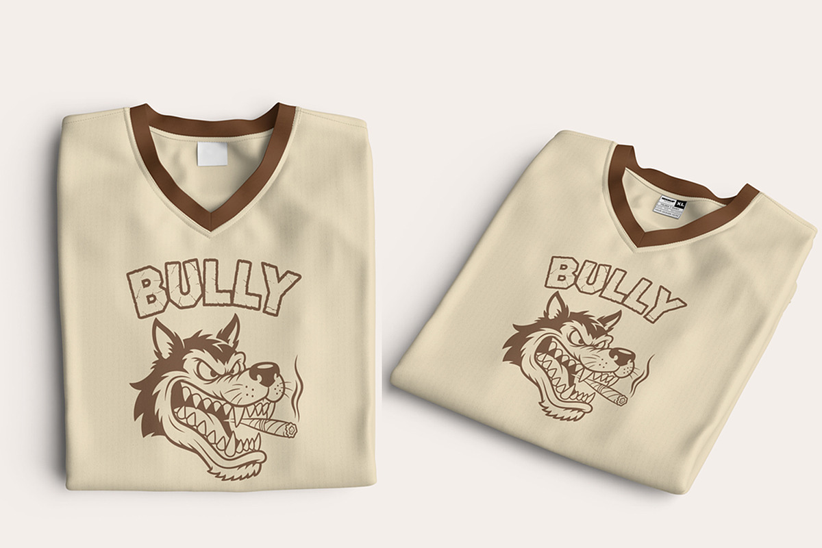 BULLY Wolf Head T-Shirt Design, an Object Graphic by Ahluva Studio (Photo 3 of 7)