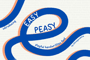 EASY PEASY - wavy handwritten font, a Handwritten Font by alenaganzhela