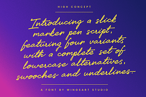 High Concept: A Marker Pen Script